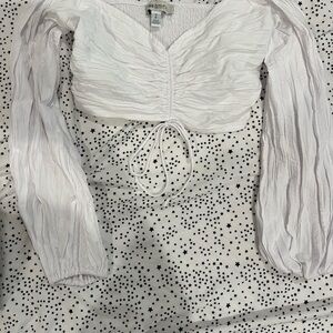 Urban Outfitters White Ruched Blouse